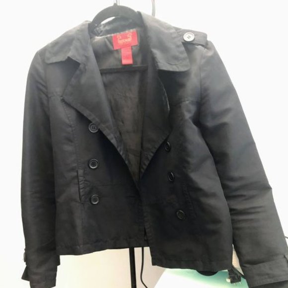 Paris Blues Black Short Trench Coat - Picture 4 of 6